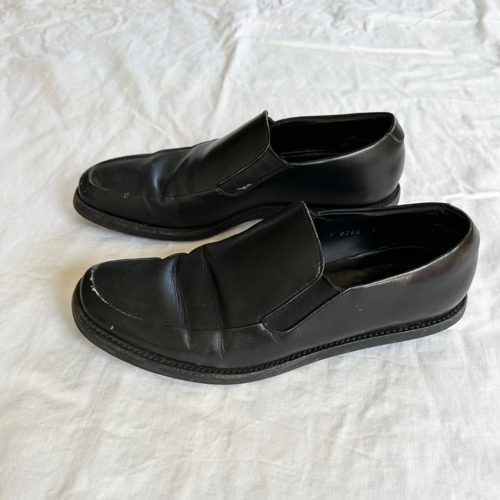 Mens Black Prada Moccasins, size 7 - Picture 2 of 5
